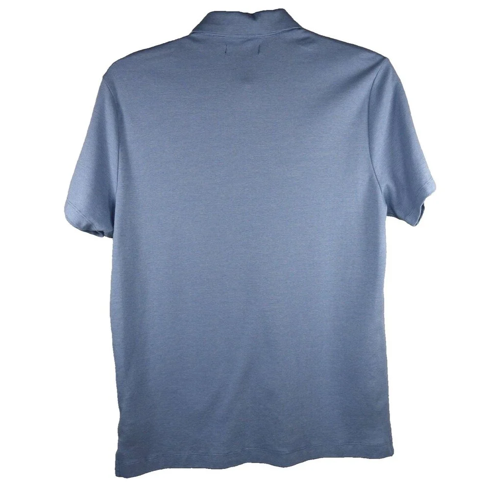 Banana Republic Performance Pique Polo Knit Shirt Men's Medium Blue Short Sleeve